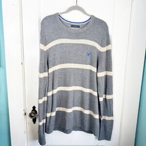 American Eagle AE Wool Blend Crewneck Striped Knit Sweater Men’s Athletic Fit XL
